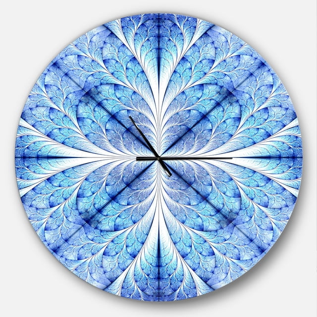 Designart 'Symmetrical Light Blue Pattern ' Modern wall clock