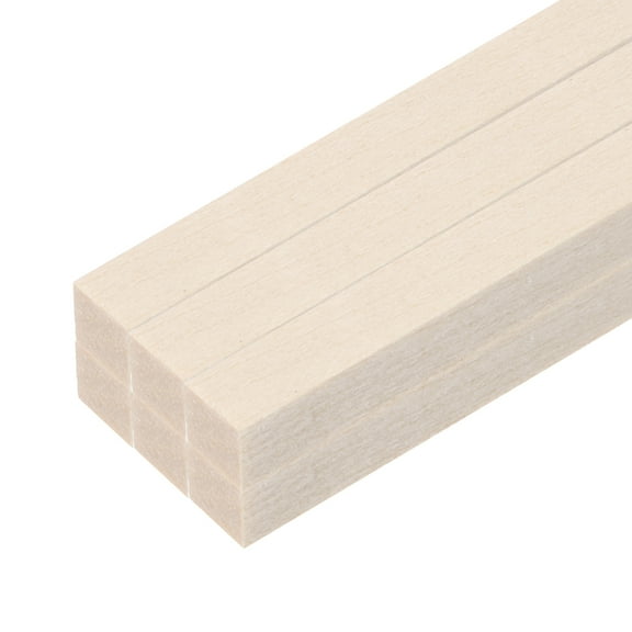 6pcs Wood Sticks, 1/4''x 1/4'' x 12" Rectangle Wooden Cube for DIY