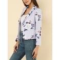 thumbnail image 5 of MODA NOVA Junior's Contrast Lining Open Front Floral Print Blazer Purple XL, 5 of 5