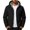 Black, variant on Hooded Waterproof Jackets for Men Fleece Lined Adjustable Drawstring Side Zip Pockets Tops Stretchy Outdoor Rain Daily Soft Coat