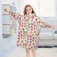 thumbnail image 5 of Dailycode Wearable Blanket Hoodie Oversized Sherpa Flannel Blankets with Pocket for 3-14 Year Old Cute Strawberry, 5 of 7