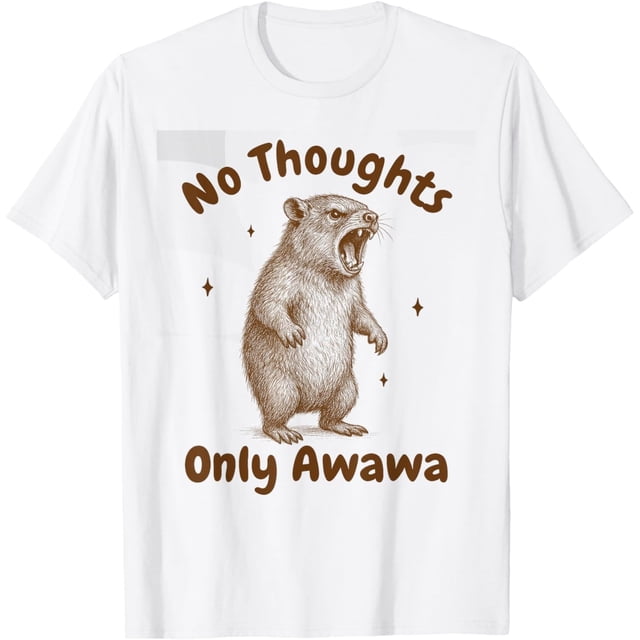 Angry Screaming Hyrax Meme Animal No Thoughts Only Awawa Camiseta