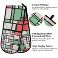 thumbnail image 2 of Yayeee Double Oven Mitt Kitchen Heat Resistant Baking 35" x7" Quilted Glove, Red Abstract Geometric, 2 of 6