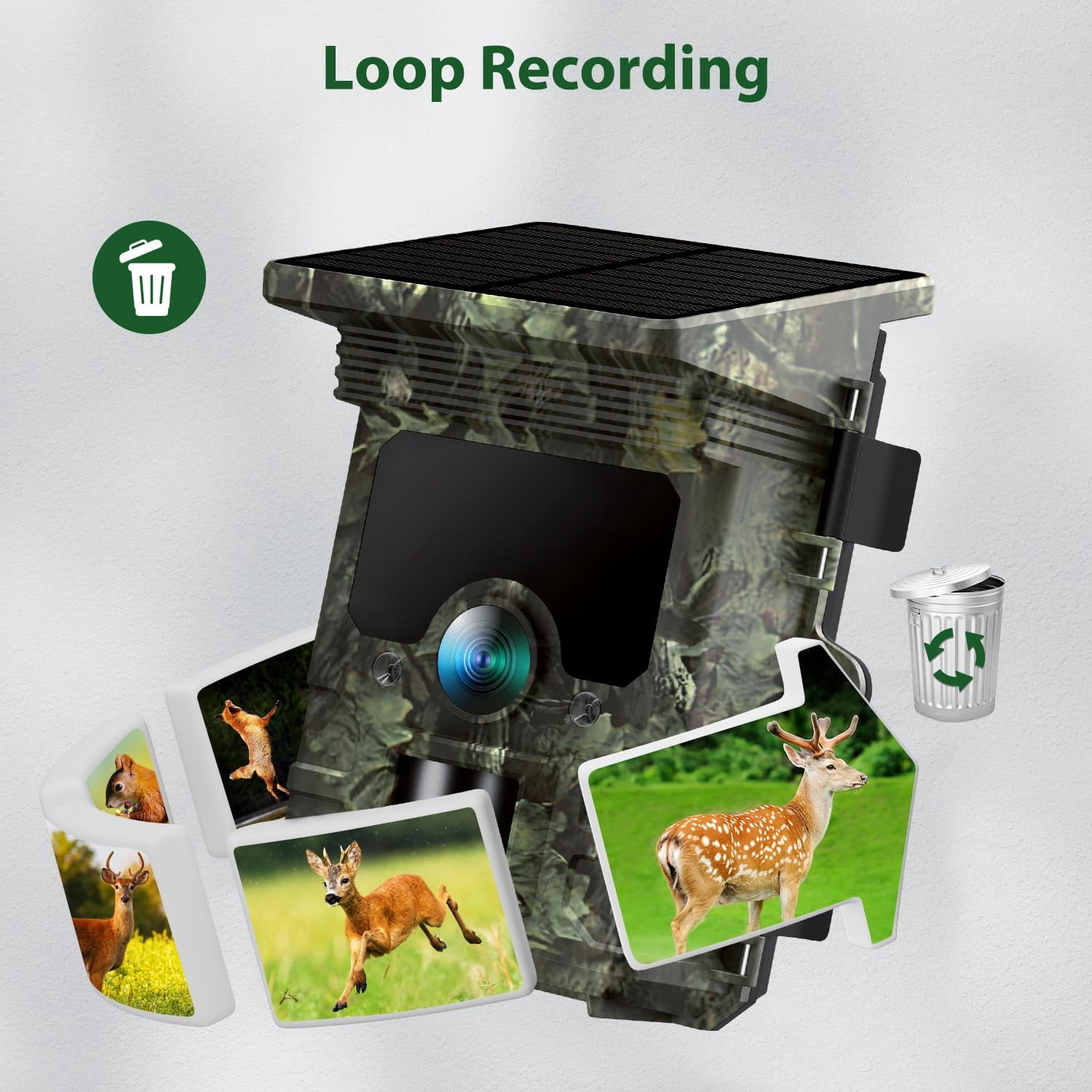 CAMPARK WiFi Trail Camera Solar Powered Native 4K 30fps 46MP Bluetooth Game Camera with Loop Recording 0.1s Motion Activated Night Vision Waterproof Hunting Trail Cam for Wildlife Monitoring