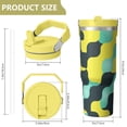thumbnail image 4 of Leopard Print 30oz Handheld Travel Tumbler with Handle – Double Wall Stainless Steel Insulated Cup, Flip Straw Lid, Leak-Proof & BPA-Free for Hot and Cold Drinks – Durable Coffee & Juice Mug Black, 4 of 6