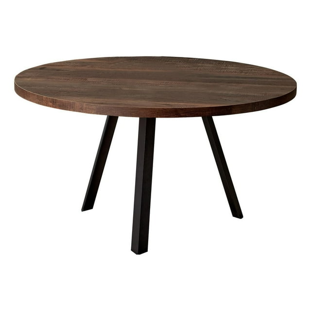 Monarch Specialties Table A Café, Accent, Cocktail, Rond, Salon, 36" Diamètre, Métal, Stratifié, Brun, Noir, Contemporain, Moderne