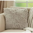 thumbnail image 3 of Fennco Styles Classic Faux Fur Decorative Throw Pillow Cover 18 x 18 Inch - Fog Plush Cushion Case for Home, Couch, Living Room, Office and Holiday Décor, 3 of 6