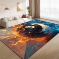 thumbnail image 1 of Minimalist Black Ball Area Rugs, Modern Sports Carpet, Washable Non Slip Low Pile Soft Rug for Bedroom Living Room Decor Mat 2ftx3ft, 1 of 8