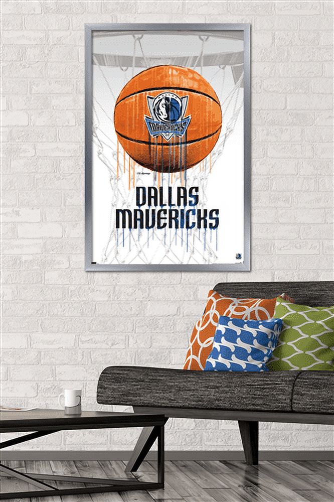 NBA Dallas Mavericks - Drip Basketball 21 Wall Poster, 22.375" x 34", Framed