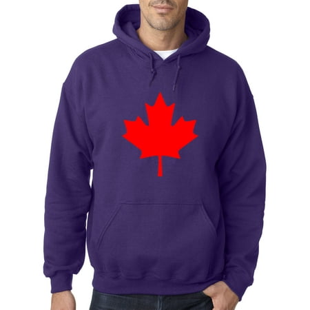 Trendy USA 1287 - Adult Hoodie Canadian Maple Leaf Flag Heritage Canada Eh Sweatshirt 4XL Purple