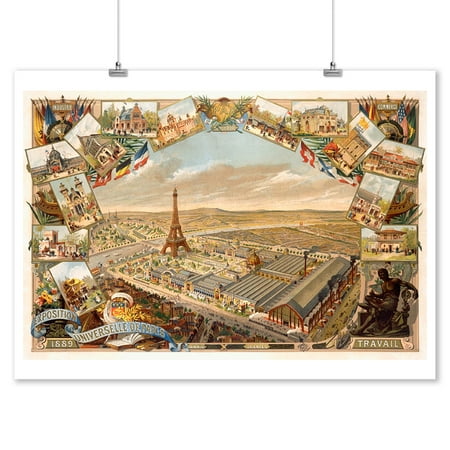 - Exposition Universelle de Paris 1889 Vintage Poster France c. 1889 (9x12 Art Print, Wall Decor Travel Poster)