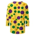 thumbnail image 5 of SOOMLON Mardi Gras Shirts for Women Tuesday Tshirts Carnival Themed Party 3/4 Sleeve Tops Funny Polka Dots Graphic Shirts Oversized Crewneck Outfits New Orleans Festival Tees 2025 Purple M, 5 of 5