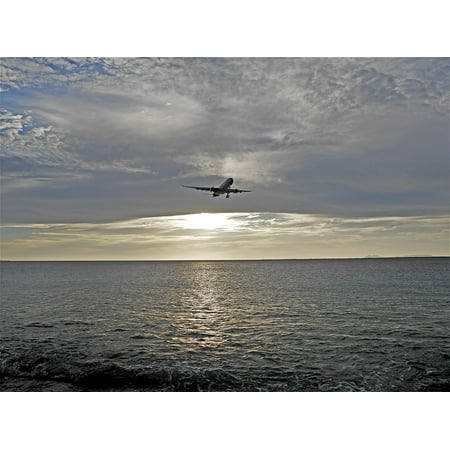 Laminated Poster Bonaire Sunset Clouds Heaven View Plane Air Poster Print 11 x