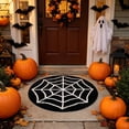 thumbnail image 4 of Antqov Halloween Door Mat, 24x24" Non Slip Washable Spider Web Bath Mat Soft Absorbent Halloween Bathroom Rug for Home Bathroom Decor, 4 of 6