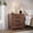 Brown, variant on IFMUST Farmhouse 3 Drawers Nightstand with Charging Station, Rustic Wood Nightstand with Drawers for Bedroom, Living Room, Brown
