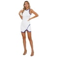 thumbnail image 5 of Doomiva Women Side Split Tennis Golf Dresses Knee Length Athletic Sport Dress Activewear White&Blue XXL, 5 of 7