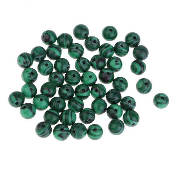 3x50 Uds. De De Malaquita Verde Natural De 8mm, Abalorio Con Agujero Grande, Accesorios De Joyería DIY 3 piezas Sunnimix Cuentas de piedra para manualidades.