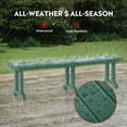 thumbnail image 5 of Outdoor Benches Weatherproof, All Weather Resistant Park Bench Poly Lumber Backless Garden Bench Seat for Entryway Front Porch, Dark Green, 5 of 7