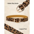 thumbnail image 3 of Vorliqent 2PC Women's Belts Leopard Suede & Smooth Leather Belts with Golden Buckle for Casual & Dressy Outfits, 3 of 7
