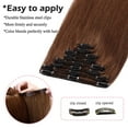 thumbnail image 4 of Benehair 100% Real Remy Human Hair Extensions Clip In Thick Double Weft Full Head 10"-24" Long Soft Brown Women Soft, 4 of 10