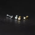 thumbnail image 4 of K-KED Gold plated 925 Sterling Silver Crystal Round/Star Stud Earrings Screw Backs-Gold, 4 of 6