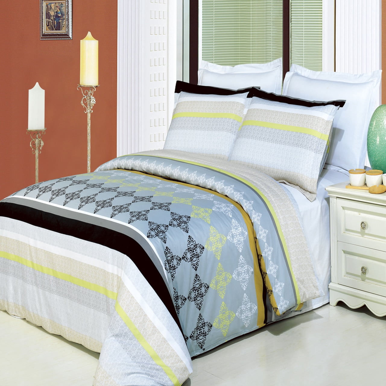 Luxury Soft 100 Cotton 3 Piece Duvet Cover Set Printed King