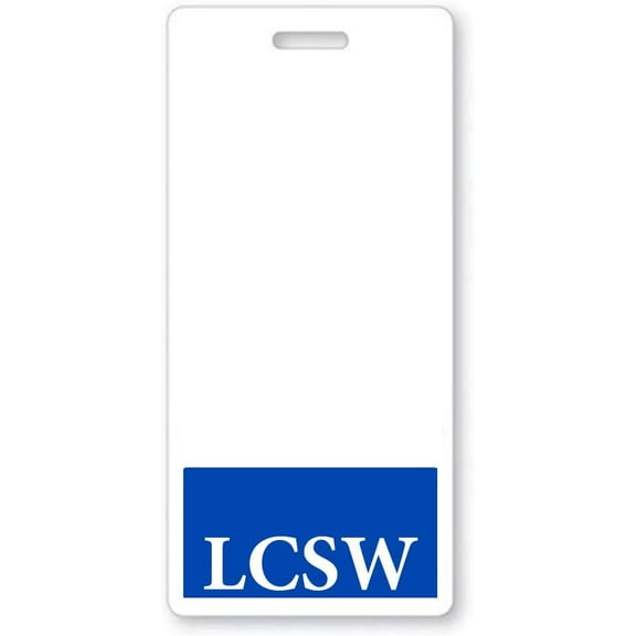 LCSW Badge Buddy - Heavy Duty Vertical Badge Buddies for Social Workers - Spill & Tear Proof Cards - 2 Sided USA Printed Quick Role Identifier ID Tag Backer by Specialist ID (1, Blue)