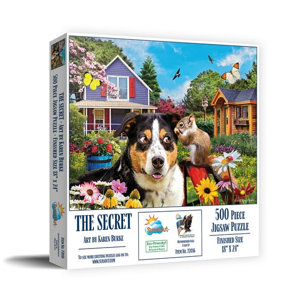 SUNSOUT INC - The Secret - 500 pc Jigsaw Puzzle by Artist: Karen Burke - Finished Size 18" x 24" - MPN# 72016