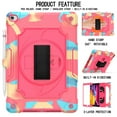 thumbnail image 5 of iPad 10.2-inch 2020/2019 Case with Soft Screen Protector, Dteck 3 in 1 Hybrid Rugged Shockproof Kickstand Case with 360 Rotating Hand Strap, Shoulder Strap for iPad 8th Gen/iPad 7th Gen, Rainbow Rose, 5 of 6