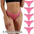 thumbnail image 2 of Gibobby Bragas Regalo de Navidad 5 piezas Tangas de mujer sexy Calzoncillos Patchwork Color Ropa interior Bragas Bikini Sólido Calzoncillos para mujer(B,G), 2 of 5