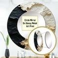 thumbnail image 3 of Designart "Abstract Ivory And Ebony Fluid Art" Beach Round Mirror Wall Decor Coastal - Large Cream Round Office Mirror - Round Mirror - 23" x 23", 3 of 6