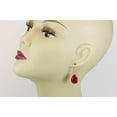 thumbnail image 2 of 14k Yellow Gold Filled Hot Fuchsia Pink Simulated Sapphire Earrings Faceted Teardrops Simple Drops 1.4" Designed for Adult Women, 2 of 5