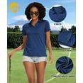 thumbnail image 4 of Tyhengta Women's Golf Polo Shirts Collared V Neck Short Sleeve UPF 50+ Quick Dry Tennis Shirt Dry Fit Moisture Wicking Dark blue S, 4 of 7