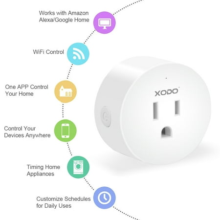 XODO Wi-Fi Smart Plug Outlet 2-Pack - Alexa Plug, Remote App Control
