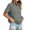 Gray, variant on Vivianyo HD Women's Stand Collar Henley Short Sleeve Sweatshirt, Raglan Solid Half Button Casual Pullover Top for Women, Women's White, Sizes S-2XL