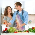 thumbnail image 6 of 5 Pcs Kitchen Set Heat Resistant Oven Mitts and Non-Slip Pot Holders with Adjustable Cooking Apron Colorful Marble, 6 of 6