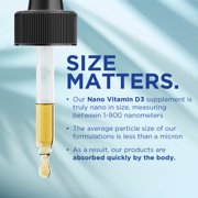 Nanoceutical Solutions: Nano Vitamin D3 5000 IU potent nanosized liquid particles, supports bone, joint, heart & immune health, 30ml.
