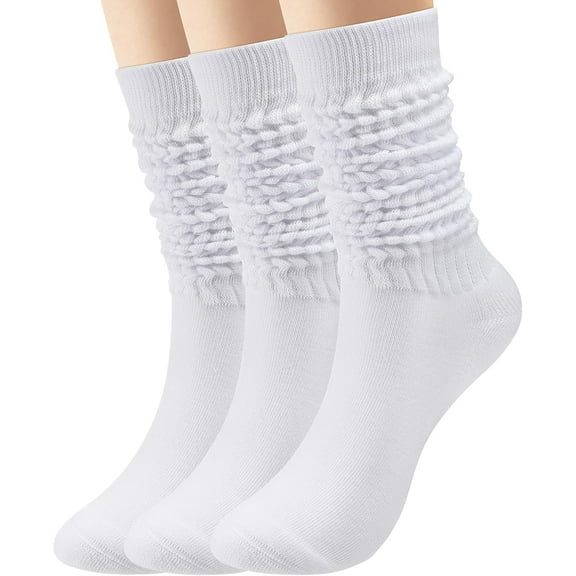 3 Pairs Slouch Socks Women, Long Winter Thigh High Boot Scrunch Socks, Warm Soft Slouchy Socks for Women Size 5-11
