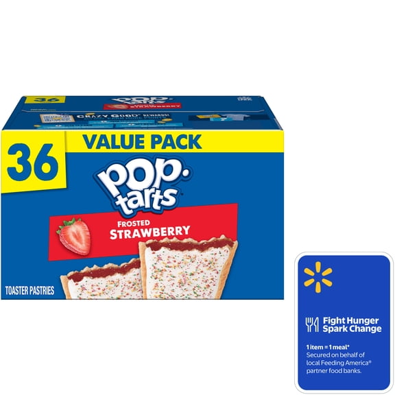 Pop-Tarts Frosted Strawberry Toaster Pastries, Snacks Value Pack, 3.8 lb (36 Count)