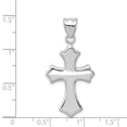 thumbnail image 4 of White Sterling Silver Charm Pendant Rhodium-Plated Polished Cross, 4 of 4