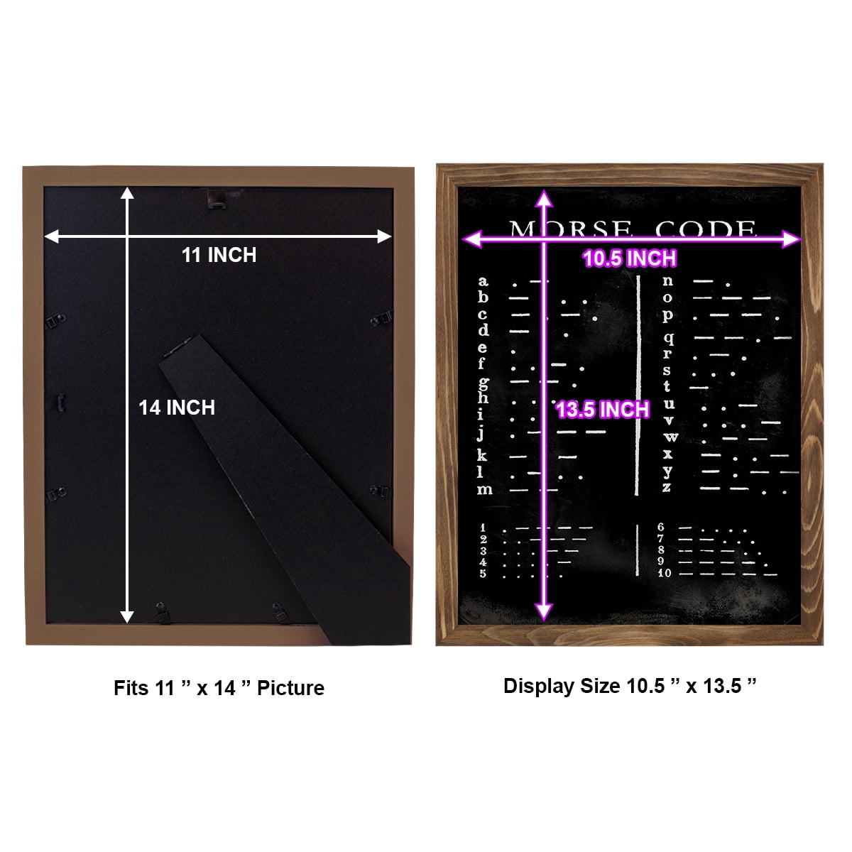 Morse Code Chart - Framed Print w/glass - Walnut