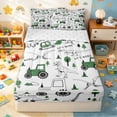 thumbnail image 2 of Erosebridal Dino Engineering Vehicle Zipper Full Size Comforter Sets with Fitted Sheet and 2 Pillowcases for Boys Men, Simple Tree Print Zipper Bedding Set, Reversible, 4 Pieces, 2 of 7