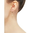 thumbnail image 3 of Brilliance Fine Jewelry 10K Yellow Gold Hollow Round Hoop Dangle Butterfly Earrings, 3 of 4