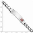thumbnail image 2 of Sterling Silver Medical ID Curb Link Bracelet - 18.9 Grams - 7 Inch - Lobster Claw, 2 of 2