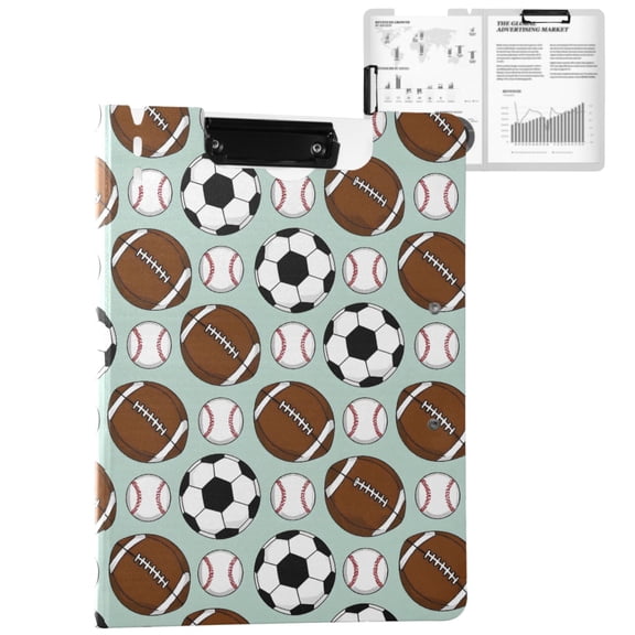 ALAZA Rugby Football Baseball A4 Foldable Clipboard 360 Degree Folder Binder
