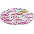 thumbnail image 4 of Flamingo Pattern Floral Medallion Round Rug - Small Round Area Rug, Soft Non-Slip Machine Washable Bedroom Mat Indoor Accent Entry Carpet for Office Desk Dorm Hallway, 4 of 6