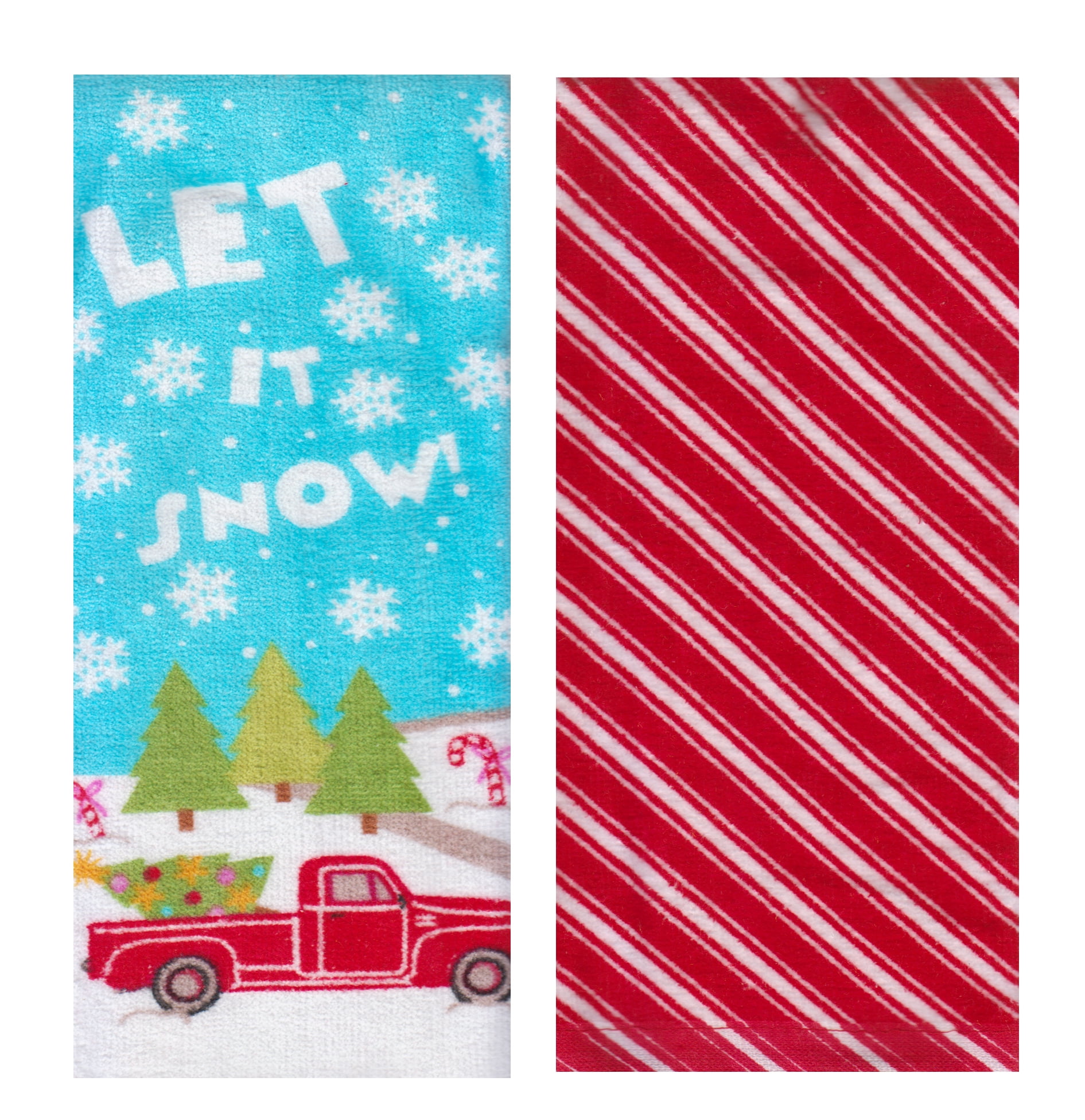 Red Christmas Trucks on Red Kitchen Dish Towel, Fabric Trimmed Hand Towel,  Tea Towel, Red Black Xmas Towel 