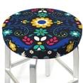 thumbnail image 3 of Fotbe Colorful Mexican Flower Stool Covers Round,Waterproof Round Bar Stool Covers Bar Chair Covers Washable Stool Cushion Slipcover for 12-14 Inch Chair-13 inch, 3 of 7