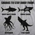 thumbnail image 2 of Mens Sharks to Stay Away From T Shirt Funny Ridiculous Sharks Joke Tee for Guys Graphic Tees, 2 of 9