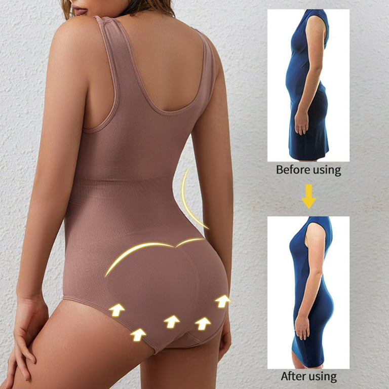 Sleeveless buckle control elastic strap full body shaper with